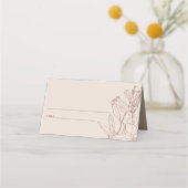 CARTE DE PLACEMENT MODERNE KRAFT BLUSH PASTEL LINE DESSINER FLORAL (Devant)