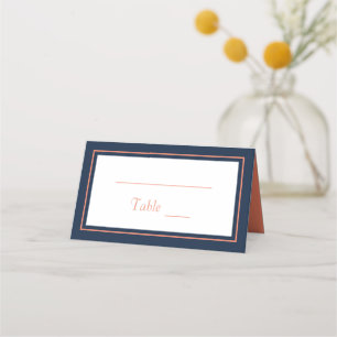 Carte De Placement Moderne minimaliste Marine Mariage de corail bleu 