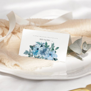 Carte De Placement Moderne Pastel Blue Watercolor Rose Mariage