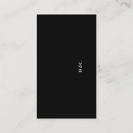 Carte De Placement Moderne Simple Premium Noir Onyx Clean Plain (Dos)
