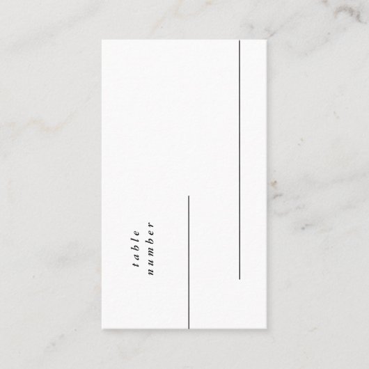 Carte De Placement Moderne Simple Premium Noir Onyx Clean Plain (Devant)