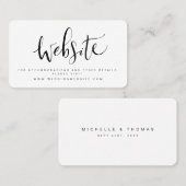 Carte De Placement Moderne Simple Script Mariage site web Insérer une (Devant / Derrière)