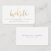 Carte De Placement Moderne Simple Script Mariage site web Insérer une (Devant / Derrière)