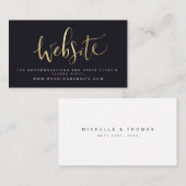 Carte De Placement Moderne Simple Script Mariage site web Insérer une (Devant / Derrière)