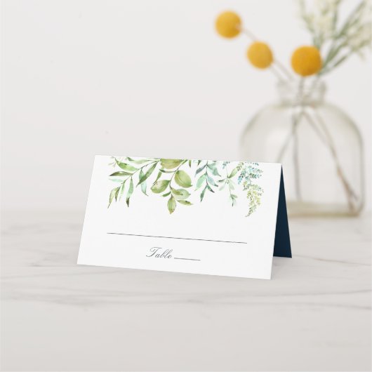 Carte De Placement Moderne verdure Botanique Foliage Feuille Marine (Devant)