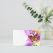Carte De Placement Monarch Butterflies on Purple Background (Debout devant)