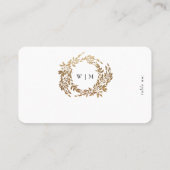 Carte De Placement Monogram Crest classique Mariage élégant (Dos)