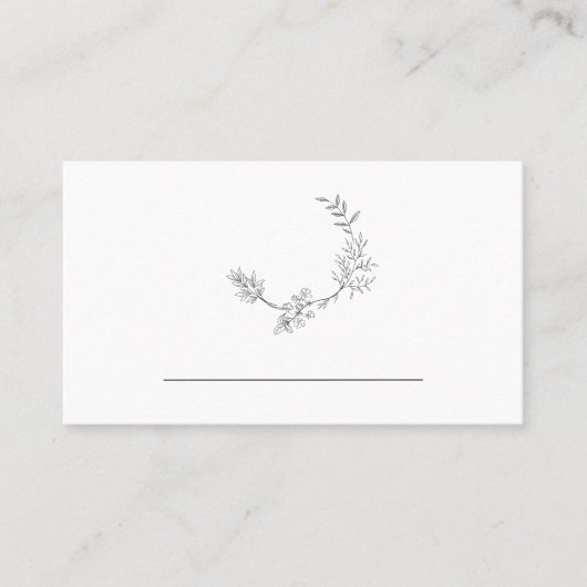Carte De Placement Monogramme à couronne florale classique Mariage pl (Devant)