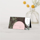 Carte De Placement Monogramme Arches Palm Tree Mariage tropical (Devant)