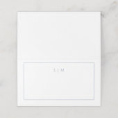 Carte De Placement Monogramme bleu foncé simple Mariage élégant (Extérieur déplié)