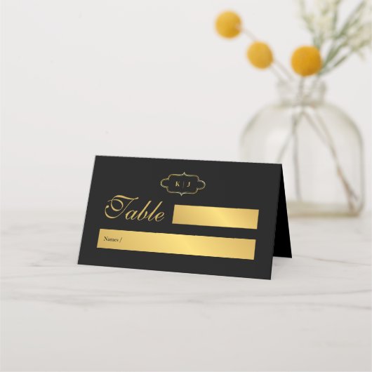 CARTE DE PLACEMENT MONOGRAMME CLASSIQUE ET MARIAGE DE CALLIGRAPHIE RO (Devant)