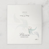 Carte De Placement Monogramme d'aquarelle verte de menthe (Extérieur déplié)