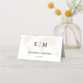 Carte De Placement Monogramme destination voyage thème mariage (Dos)