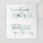 Carte De Placement Monogramme destination voyage thème mariage (Extérieur déplié)