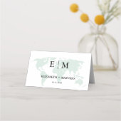 Carte De Placement Monogramme destination voyage thème mariage (Dos)