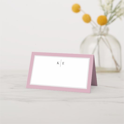 Carte De Placement Monogramme Dusty Rose Table Place Card (Devant)