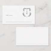 Carte De Placement Monogramme Élégant (Devant / Derrière)