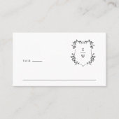 Carte De Placement Monogramme Élégant (Devant)