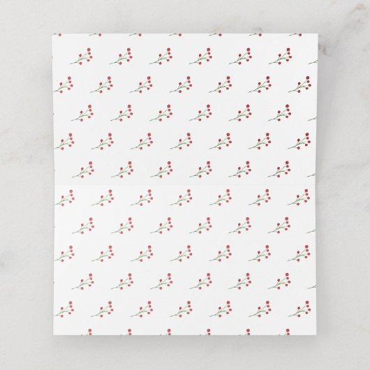 Carte De Placement Monogramme et couronne | Mariage de verdure d'hive (Intérieur déplié)