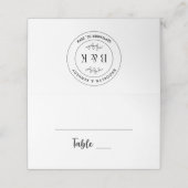 Carte De Placement Monogramme floral botanique Mariage Nom du couple (Extérieur déplié)