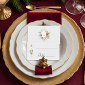 Carte De Placement Monogramme floral de Noël tout simplement élégant
