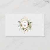 Carte De Placement Monogramme floral de Noël tout simplement élégant (Dos)
