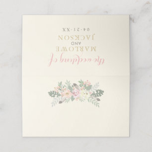 Carte De Placement Monogramme Mariage de Boho rose et or