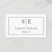 Carte De Placement Monogramme minimaliste Mariage (Devant)