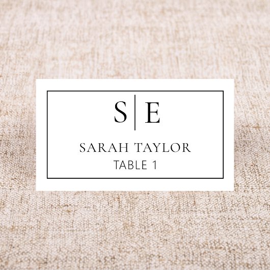 Carte De Placement Monogramme minimaliste Mariage