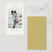 Carte De Placement Monogramme Photo Gold Elegant Numéro de table (Devant / Derrière)