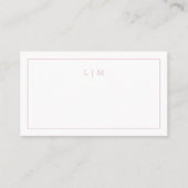 Carte De Placement Monogramme rose clair simple Mariage élégant (Devant)