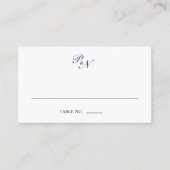 Carte De Placement Monogramme royal violet traditionnel Mariage offic (Devant)