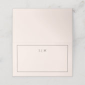 Carte De Placement Monographie rose pâle simple Mariage élégant (Extérieur déplié)