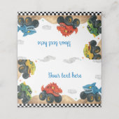 Carte De Placement Monster Truck Anniversaire de enfant Party (Extérieur déplié)