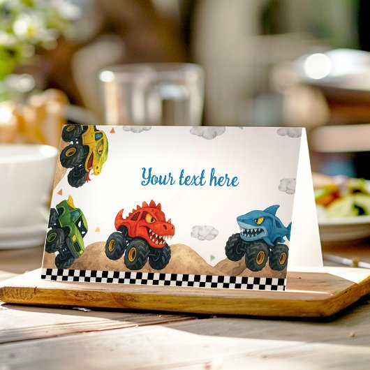 Carte De Placement Monster Truck Anniversaire de enfant Party