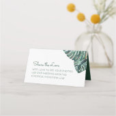 Carte De Placement Monstère à feuilles tropicales en option Info Hash (Dos)