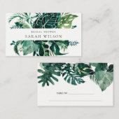 Carte De Placement Monstère tropicale Faune verte Fête des mariées fe (Devant / Derrière)