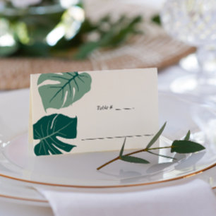 Carte De Placement Monstère tropicale verte   table Mariage