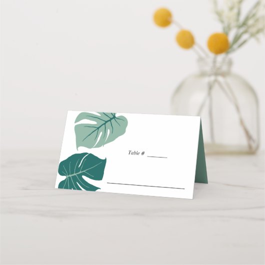 Carte De Placement Monstère tropicale verte | table Mariage (Devant)