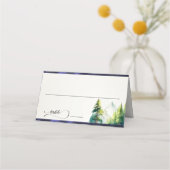 Carte De Placement Montagnes aquarelle - Bleu (Devant)