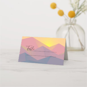 Carte De Placement Montagnes Rustiques minimaliste géométrique