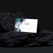 Carte De Placement Moody Boho | Floral foncé Turquoise et turquoise