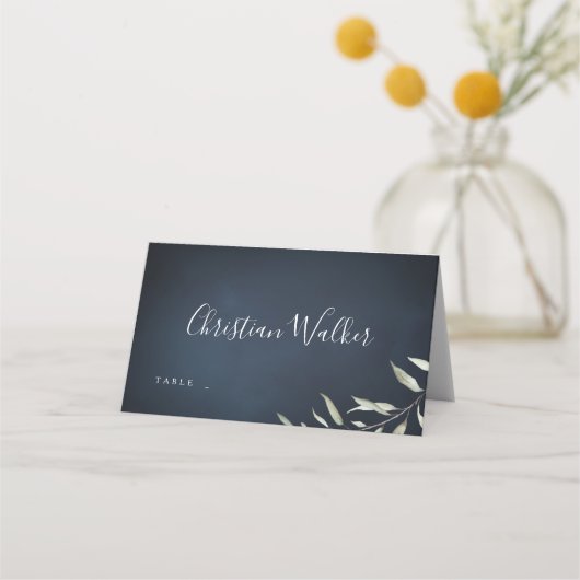 Carte De Placement moody marine minima botanique mariage (Devant)