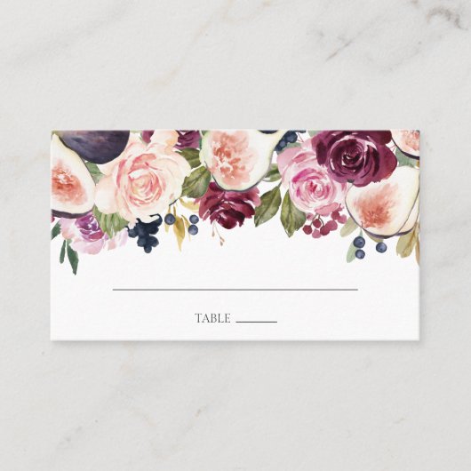 Carte De Placement Moody Plum Floral et Fig Mariage (Devant)