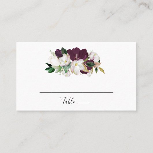 Carte De Placement Moody Purple Blooms Mariage plat (Devant)