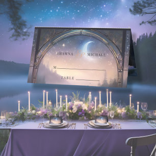 Carte De Placement Moonlit Lake Forest Imaginaire Réception de mariag
