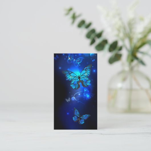 Carte De Placement Morpho Butterfly in the Dark Background (Debout devant)