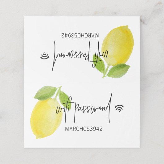 Carte De Placement MOT DE PASSE WIFI Panneau du bureau plié (Extérieur déplié)