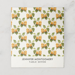 Carte De Placement Motif d'aquarelle vintage Orange Apricots