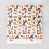 Carte De Placement Motif de récolte de pèlerins d'action de grâce (Extérieur déplié)